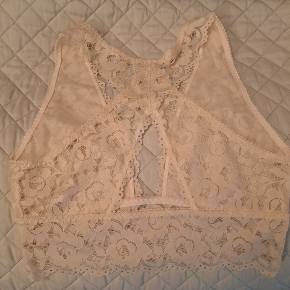 Lace Cross Back Bralette - Ivory - Picture 6 of 9